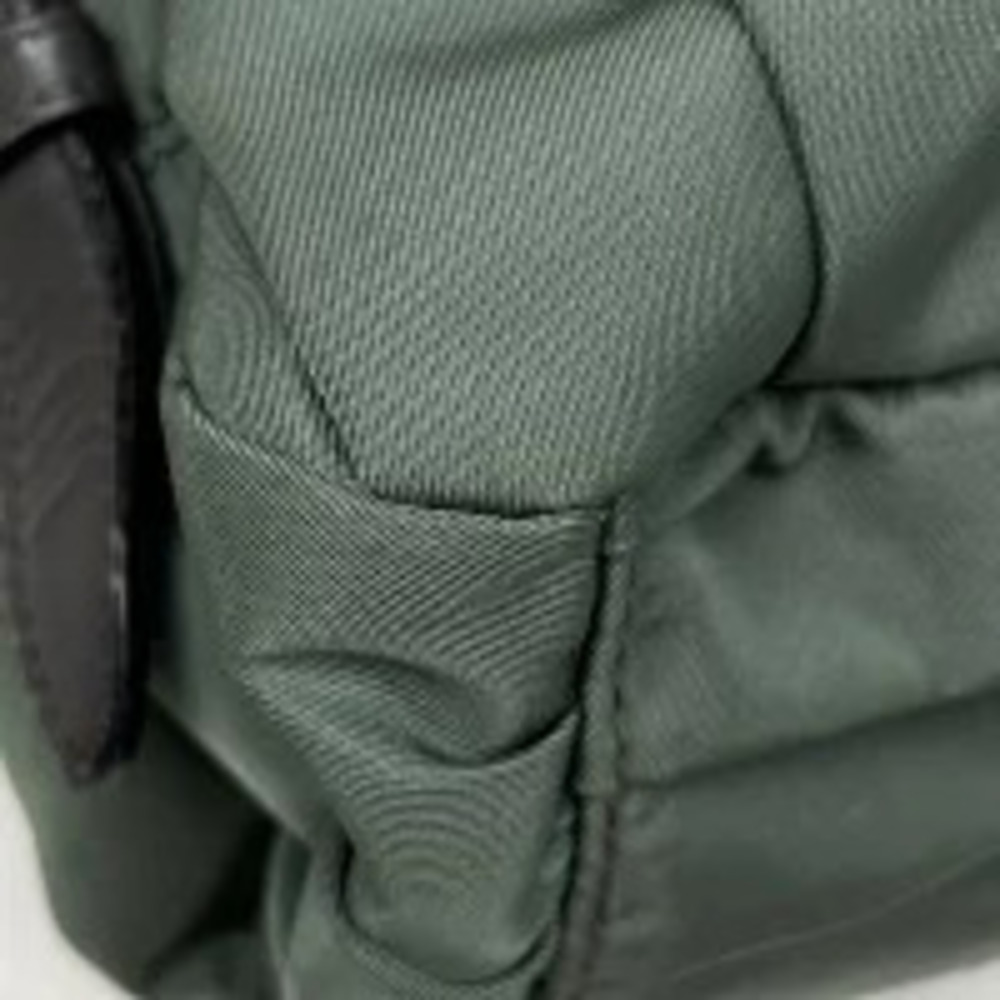 Prada Handbag Khaki Green Bag Brown Gathered Shoulder Green Brown